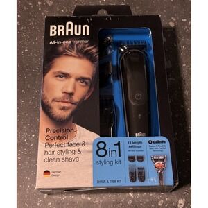 Braun Multi Beard Hair Trimmer Kit Gillette Fusion 8 in 1 Men MGK3060 + Grooming